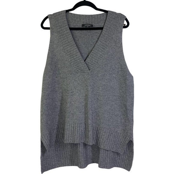 Acrobat Sweaters - ACROBAT Oversized V-Neck High Low Wool Cashmere Blend Cozy Acadamia Sweater Vest